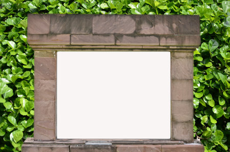 White board at the sandstone gateの写真素材