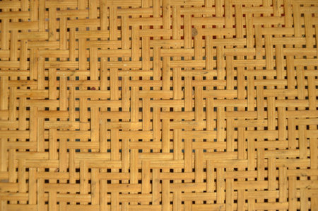 Brown bamboo woven closeup