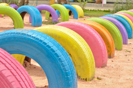 Beautiful color on the tiresの写真素材