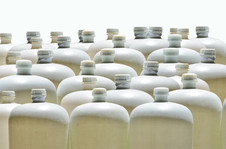  Big plastic bottles on white backgroundの写真素材