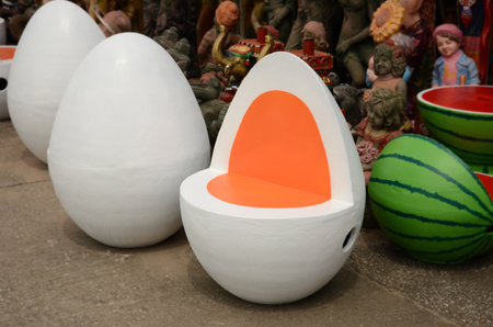  White cut eggs for sittingの写真素材