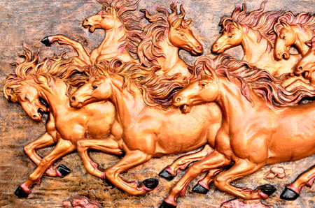 Smart running horse sculpture relateの写真素材