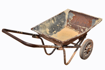 Old carrier wagon on white background