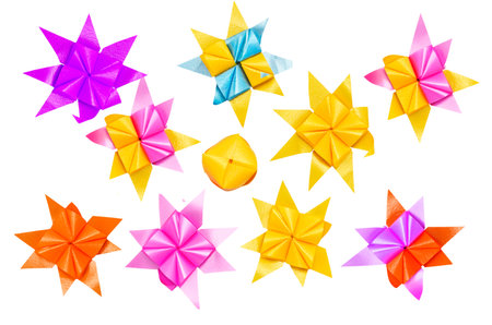 Ribbon woven on white backgroundの写真素材