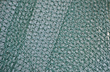 Green nylon nets close upの写真素材