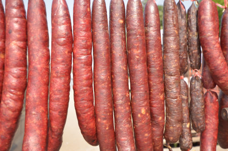 Long pork sausage Thai styleの写真素材