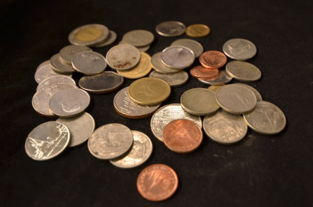 Gold and silver and bronze coins