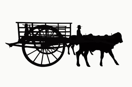 Running wagon shadow on white backgroundの写真素材
