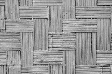 Black and white image of woven bamboo pattern