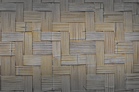 High light on woven bamboo wall texture