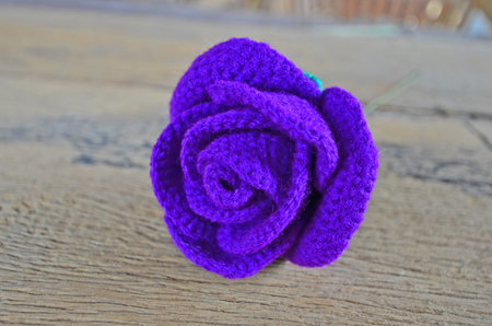 Beautiful violet woven yarn close upの写真素材