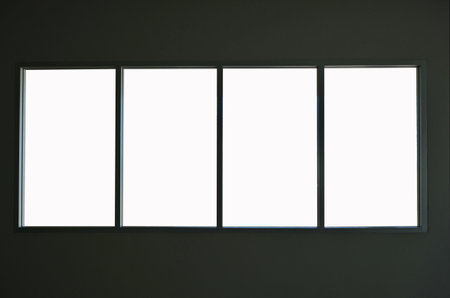 Glass windows on the wall of building