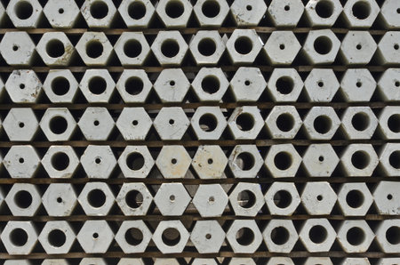 Cross pattern of concrete stake for constructionの写真素材