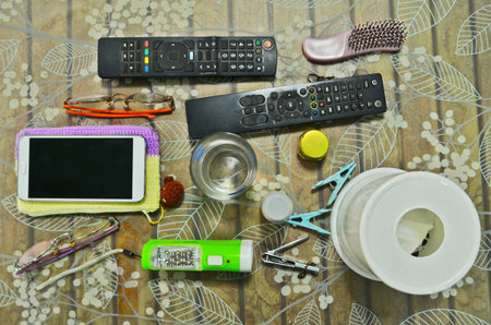 Facilities and accessories for daily life entertainment in homeの写真素材