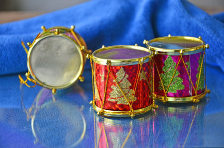 Beautiful drums with reflection on the glass