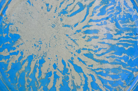 Blue pattern of oil color on turpentine skin