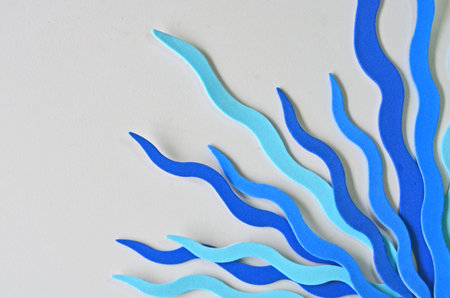 Beautiful blue seaweed branches in the seaの写真素材