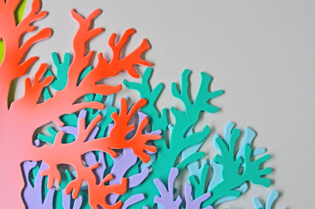 Beautiful colored corals in deep seaの写真素材