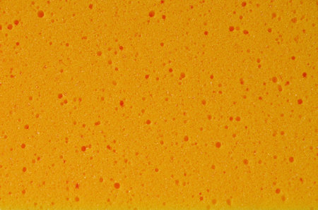 Hole pattern of yellow sponge wash textureの写真素材