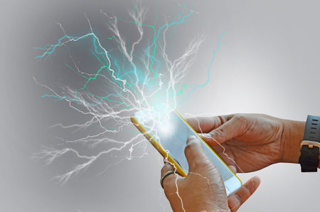 High voltage electric current from cellphone