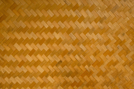 Beautiful yellow pattern of woven bamboo texture