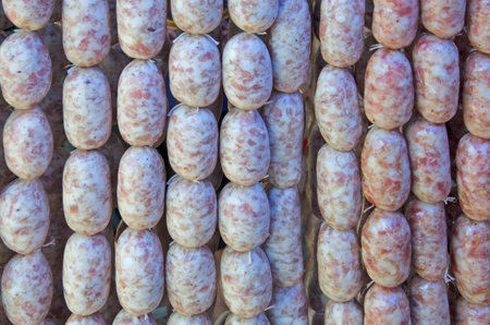 Long line pattern of Thai sausage stylesの写真素材