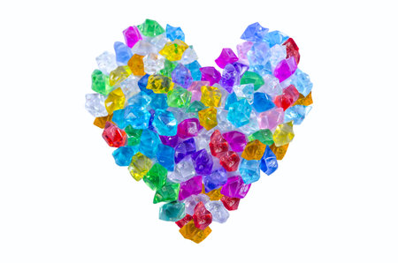 Beautiful colored glass marble heart shapeの写真素材