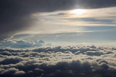 Beautiful white clouds in afternoon light