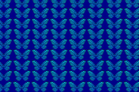 Beautiful butterfly pattern on blue backgroundの写真素材