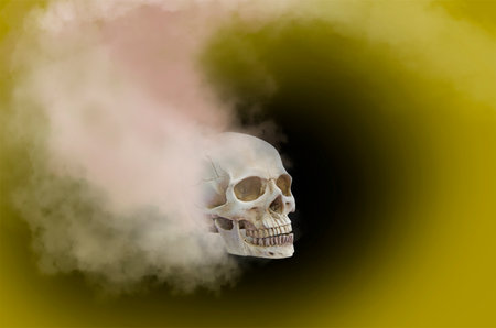 Ghost comes with smoke from black holeの写真素材