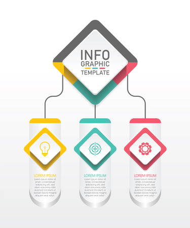 Realistic diagram infographics template designのイラスト素材