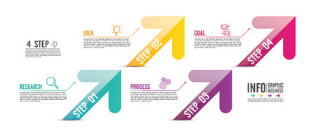 Presentation business infographic design template with 4 stepのイラスト素材