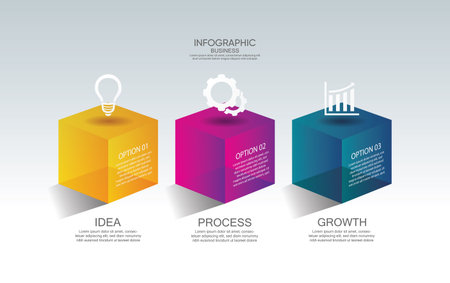 Vector design infographic business for abstract background with 3 stepのイラスト素材