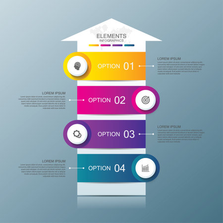 Gradient design infographic business for abstract background with 4 stepのイラスト素材