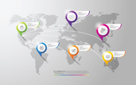 Design infographic business for abstract background with 6 stepのイラスト素材
