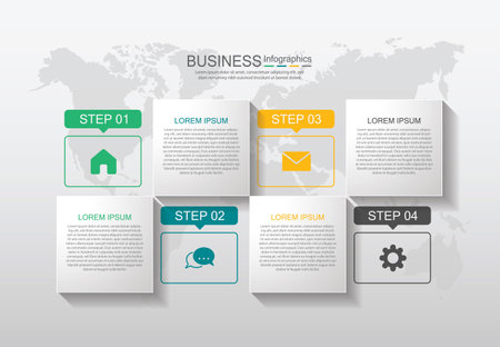 Vector design infographic business with 4 stepのイラスト素材