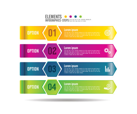 Gradient design infographic business for abstract background with 4 stepのイラスト素材