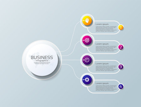 Infographic vector design business template with 4 optionのイラスト素材