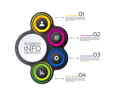 Circular steps infographics template designのイラスト素材