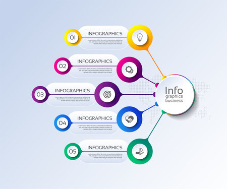 Circular diagram infographic business template icons designのイラスト素材