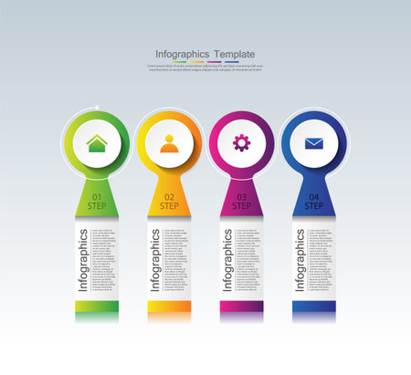 Circular diagram infographic business template icons designのイラスト素材