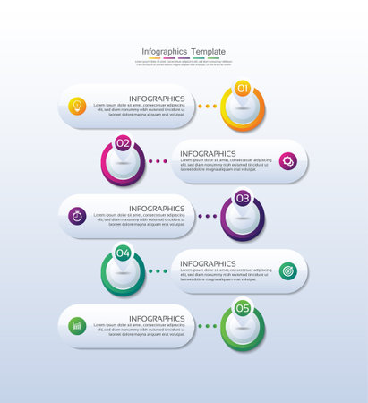 Presentation business abstract background infographic template circle colorfulのイラスト素材