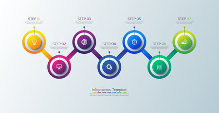 Presentation business abstract background infographic template circle colorfulのイラスト素材