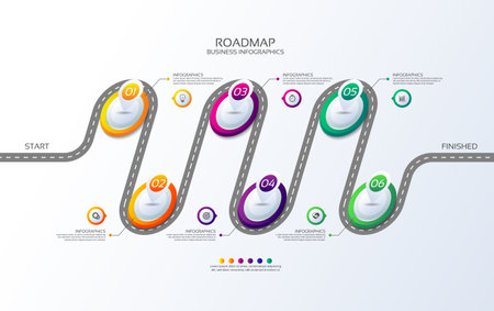 Presentation business abstract background infographic roadmap  template circle colorfulのイラスト素材