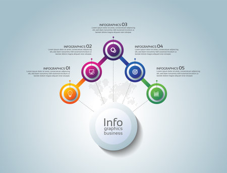 Presentation business abstract background infographic template circle colorfulのイラスト素材