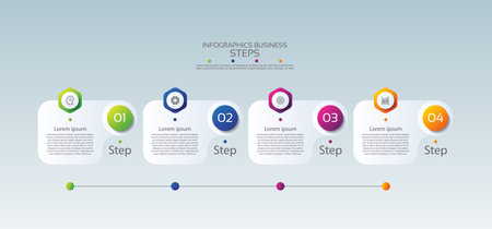 Presentation business infographic template circle gradient with 4 stepのイラスト素材