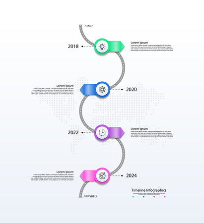 Presentation business abstract background timeline infographic template colorfulの写真素材