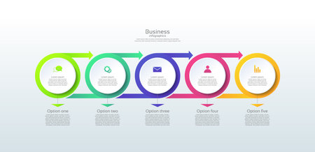 Modern infographic business template circle elementsのイラスト素材