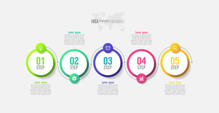 Circular infographic business template with elementsのイラスト素材
