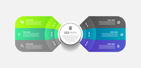 Circular infographic business template with elementsのイラスト素材